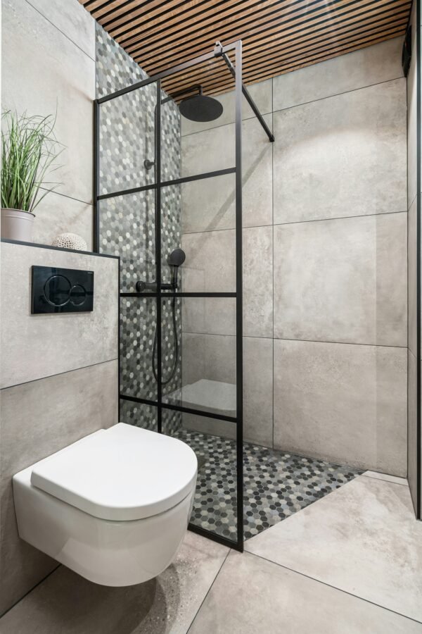 large format tiled shower remodel in Terre Haute