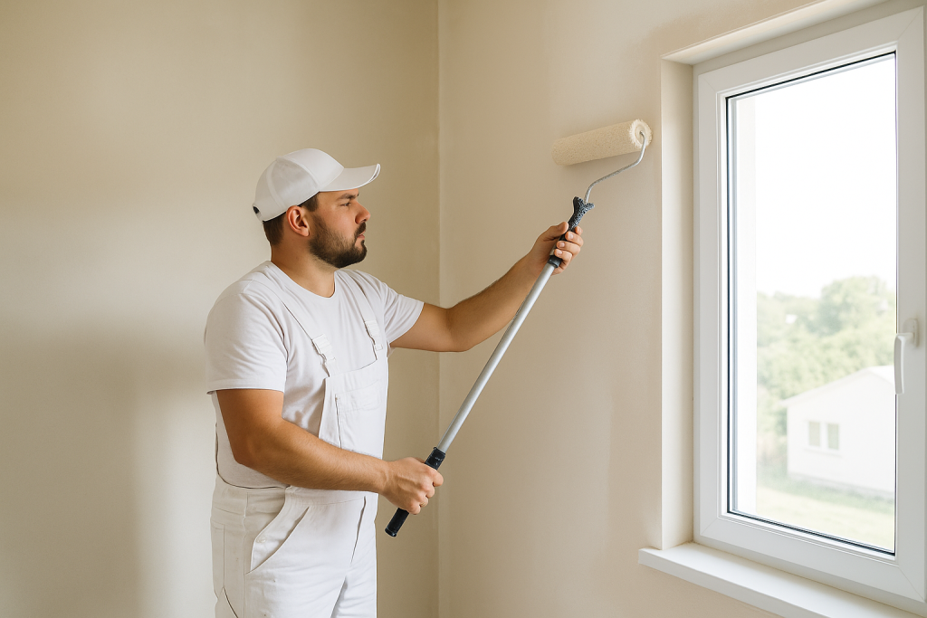 painter painting a wall