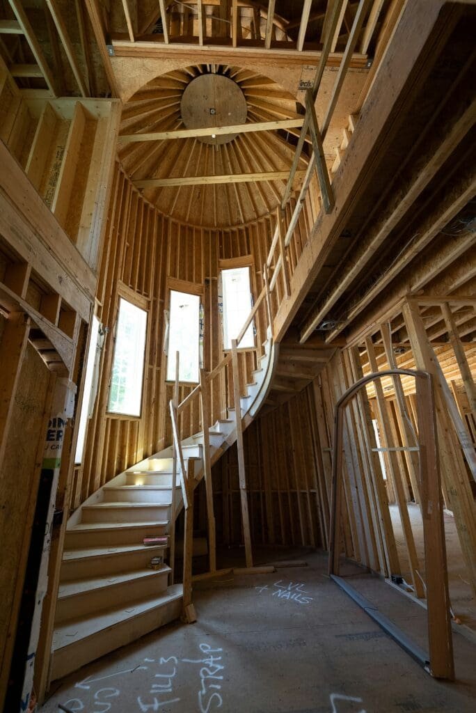 spiral staircase built by a general contractor for home improvement in terre haute