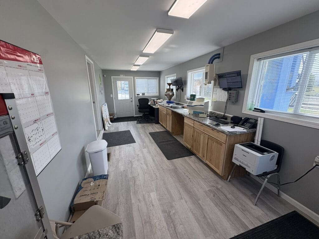 AC Grain office remodel — interior view highlighting new finishes and clean lines