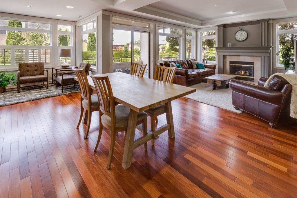 Hardwood floor installation by Patriot Property Pros in Terre Haute home