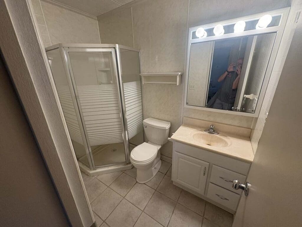 before we started this bathroom from door