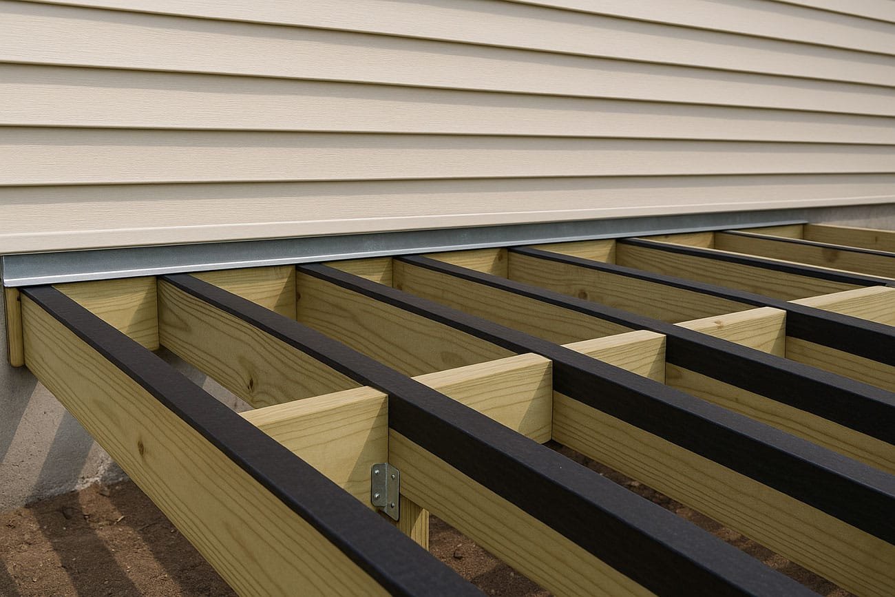 Deck Framing Protection in Indiana: Ledger Flashing & Joist Tape (Complete Guide)