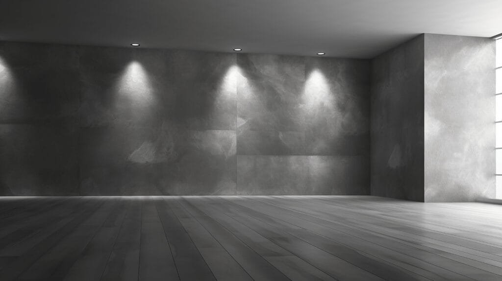 Luxury vinyl plank basement flooring over moisture barrier in a Terre Haute Indiana basement family room