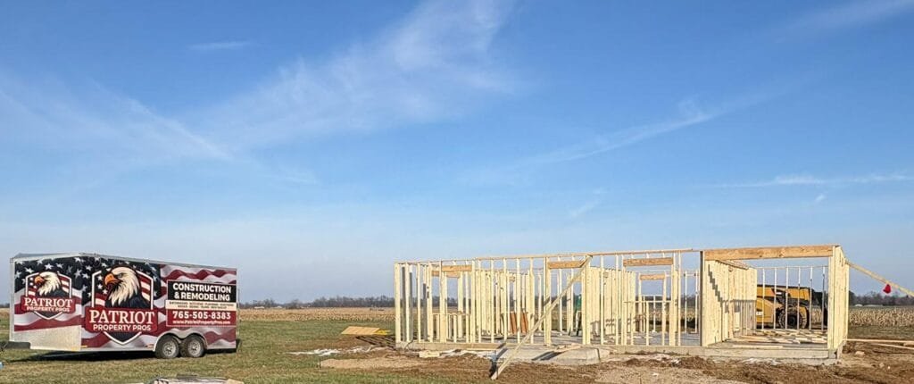 Residential new construction framing in Terre Haute by Patriot Property Pros