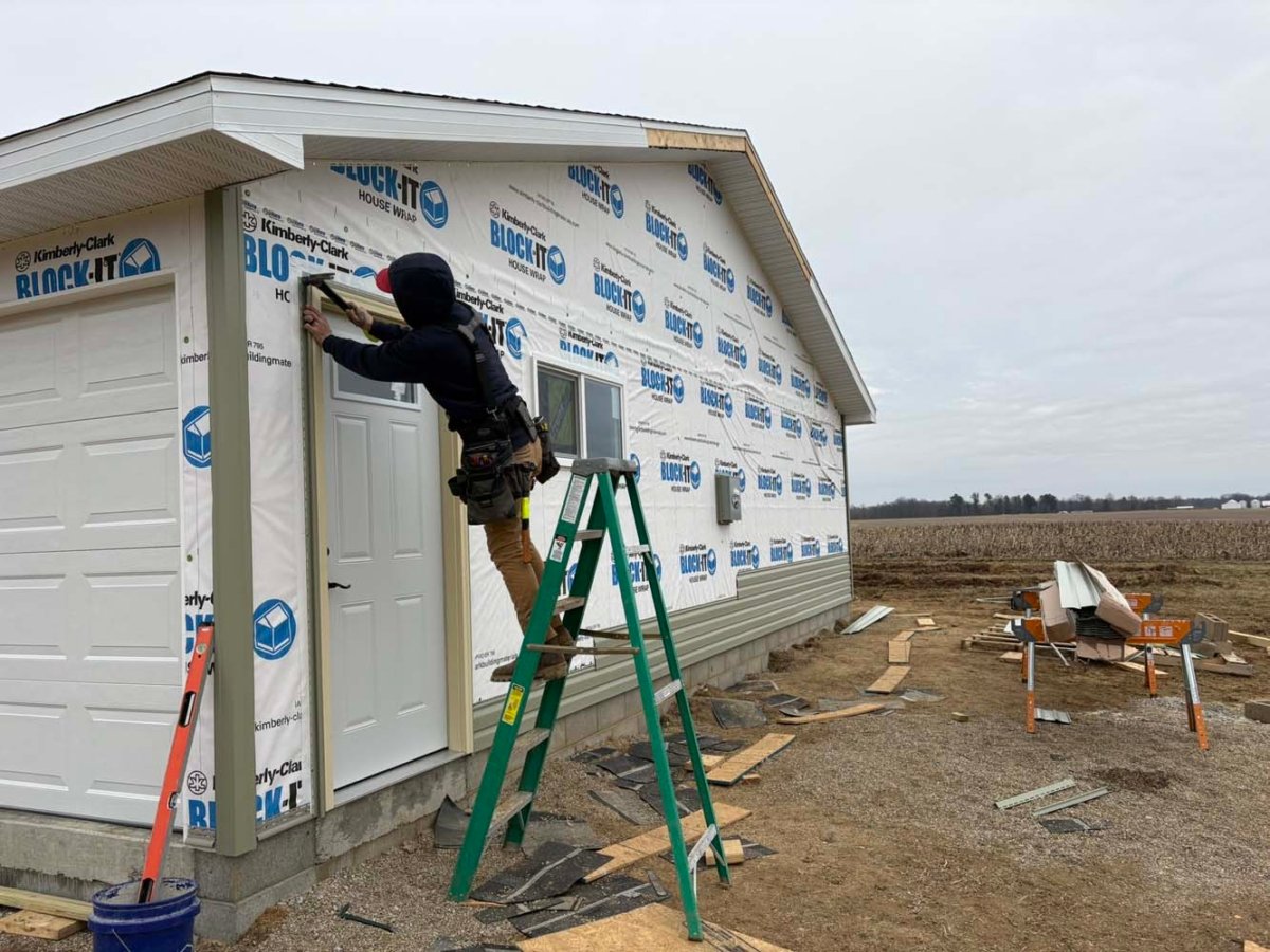 J channel being installed