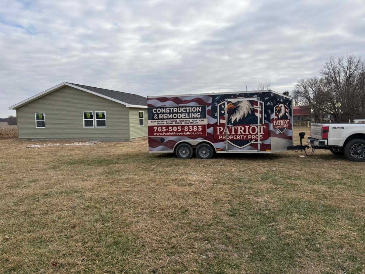 Exterior view with Patriot Property Pros Trailer