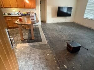 Living room before tile is installed