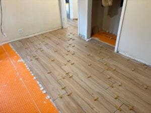 2nd bedroom half way through tile work