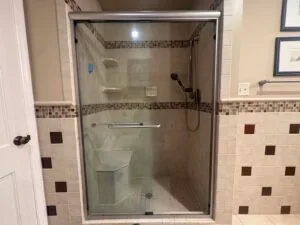 Shower before demo looking good but leaking