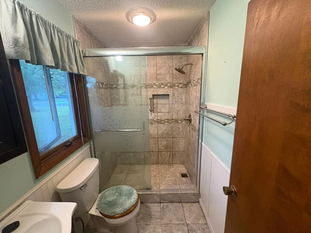 leaking tiled shower before we repaired it