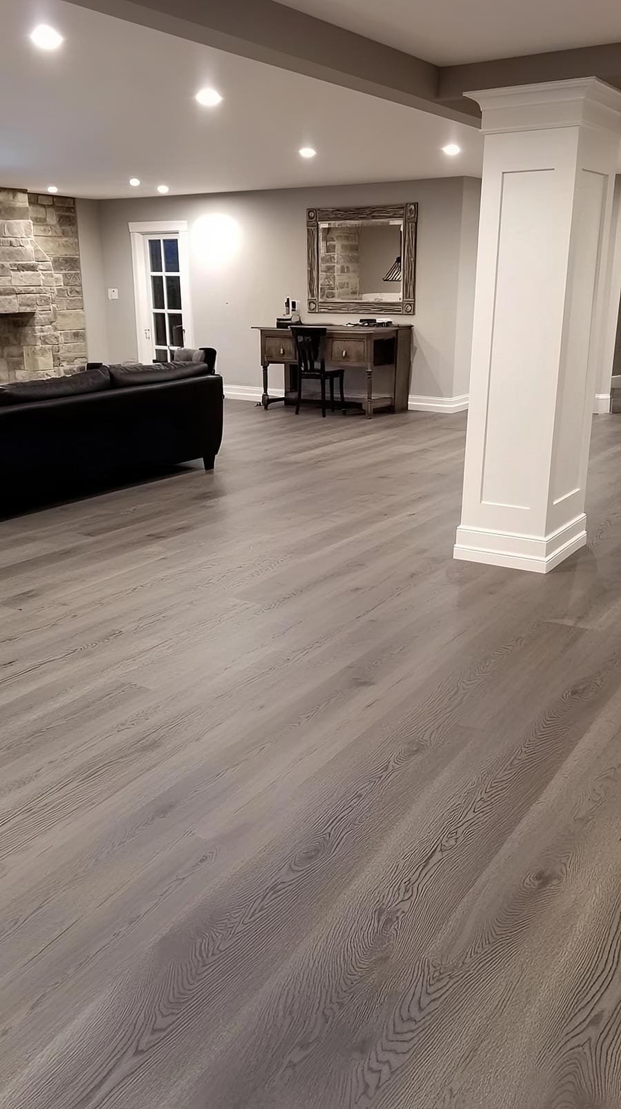 luxury vinyl plank flooring in basement