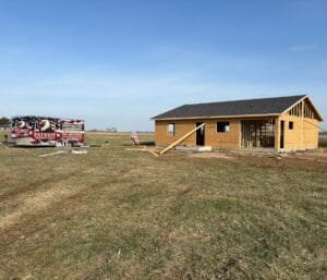 New Construction with work trailer in Rosedale