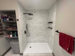 Finished but before painting and shower door install