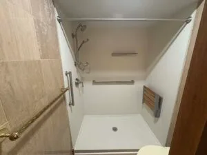 Safe Tub To Shower Conversion In Terre Haute with Kohler Luxstone Walls After