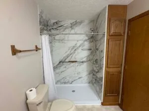 Tub To Walk In Shower After Using Kohler Luxstone Walls