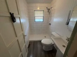 Bathroom remodel in Terre Haute With Window and our Acrylic Walls After