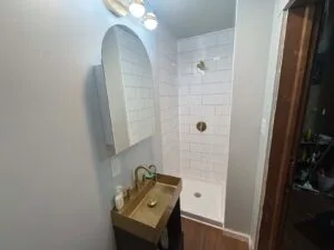 Bathroom remodel in Clinton with Tile Affect Acrylic Walls After
