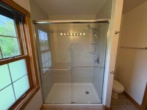 After of the walk in shower with Roman Stone shower walls